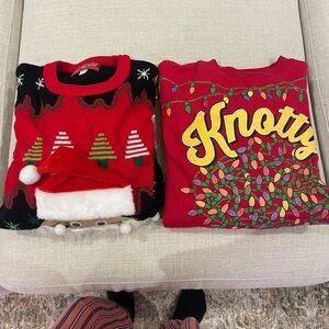 Festive Christmas Sweaters two pairs